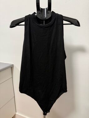 Fashion Nova Black Mock Neck Bodysuit Thong Back NWT Size 1X